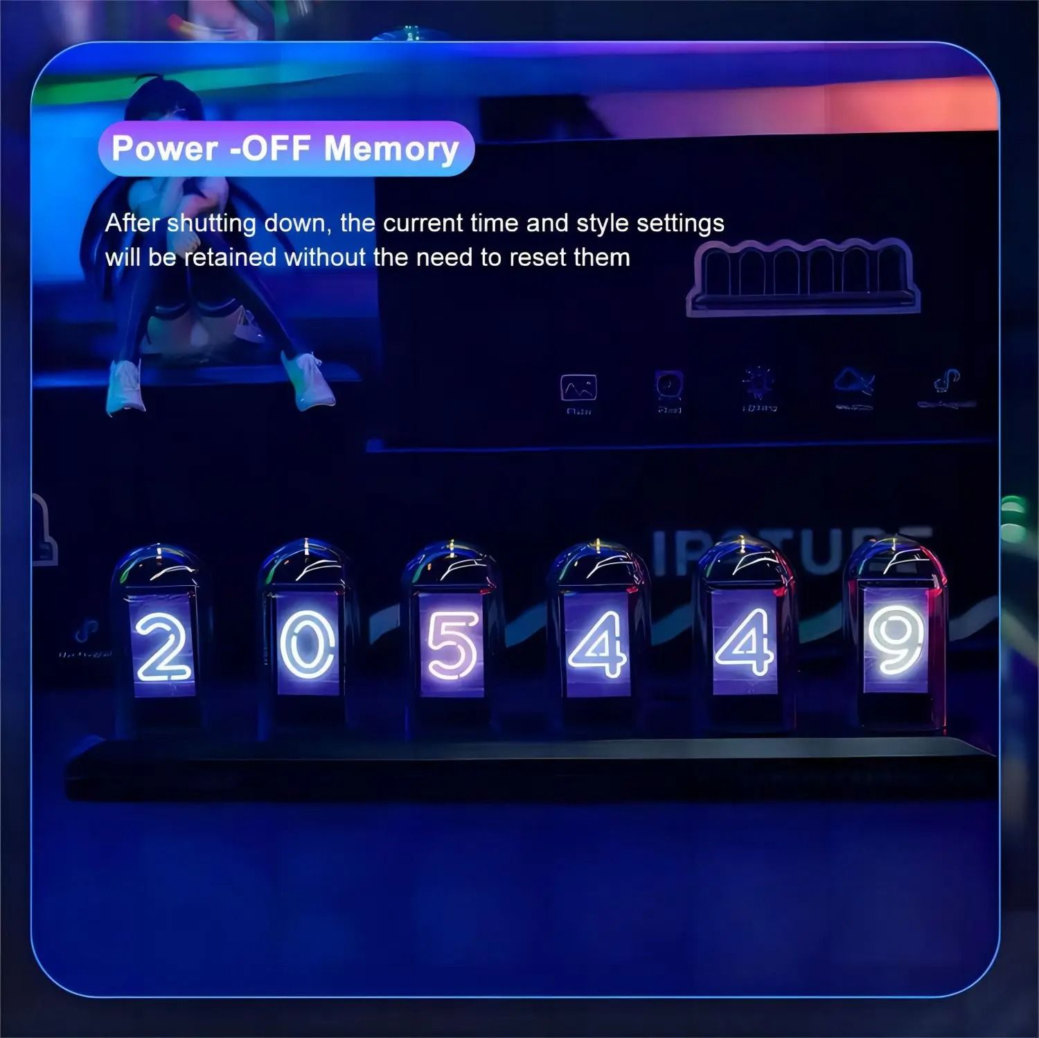 RGB Tube Clock With App Control And Custom Display 3