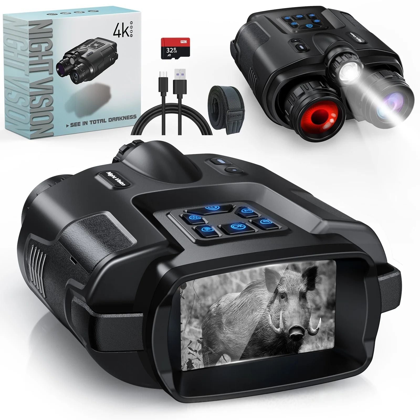 Digital Infrared Night Vision Binoculars with Rechargeable Power