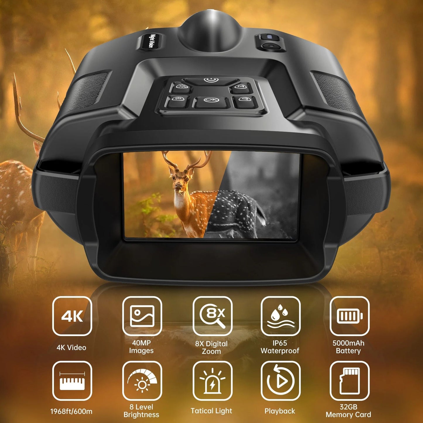 Digital Infrared Night Vision Binoculars With Rechargeable Power 1