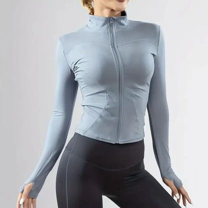 Women Lightweight Zip Up Running Jacket Quick Dry Yoga Top 3