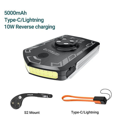 Bicycle Daylight Headlight with 5000 mAh Battery for Enhanced Safety