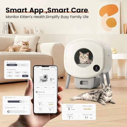 Extra Large Automatic SelfCleaning Litter Box With App Control And Ambient Light 5