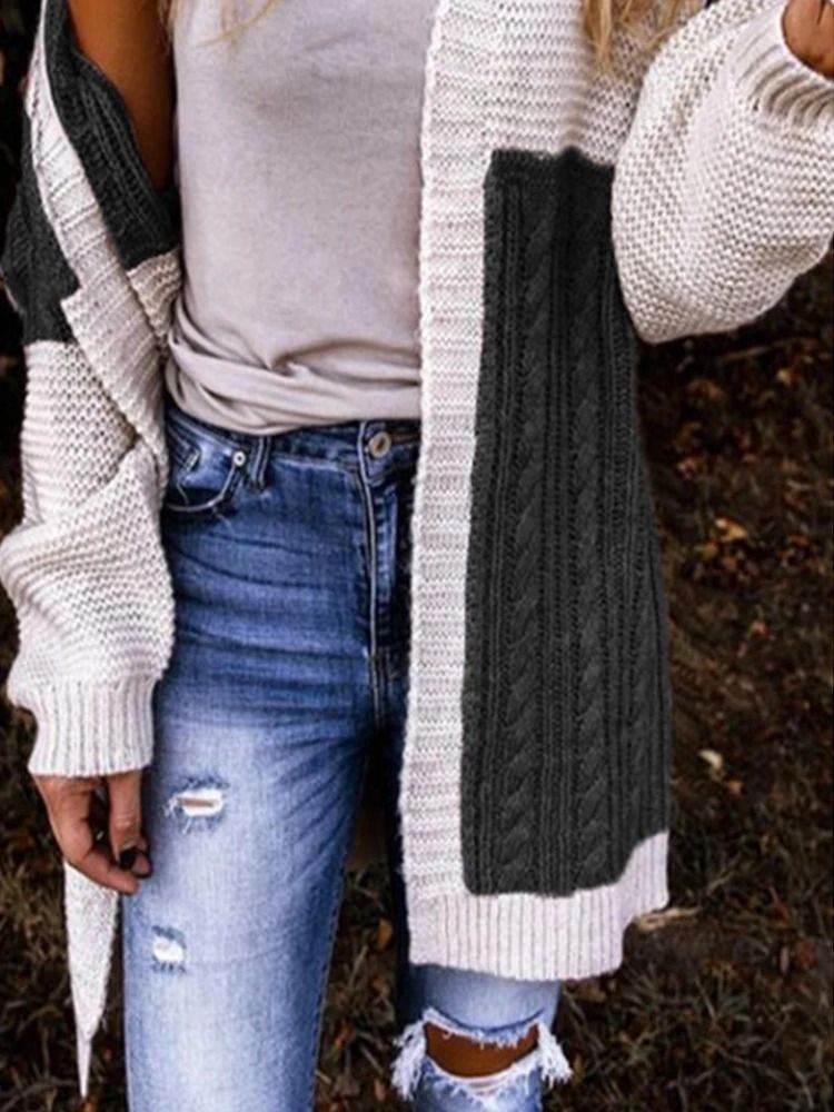 Womens Gradient Knit Cardigan Sweater Long Sleeve Warm Winter Coat 2
