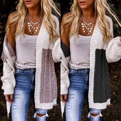 Womens Gradient Knit Cardigan Sweater Long Sleeve Warm Winter Coat 5