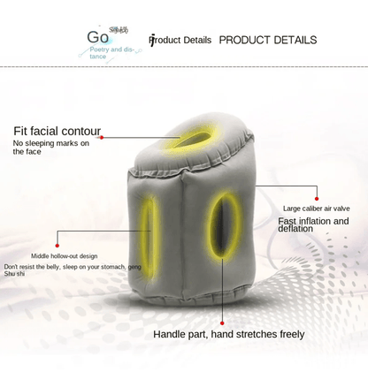 RestEase Inflatable Travel Pillow With Chin Support 2