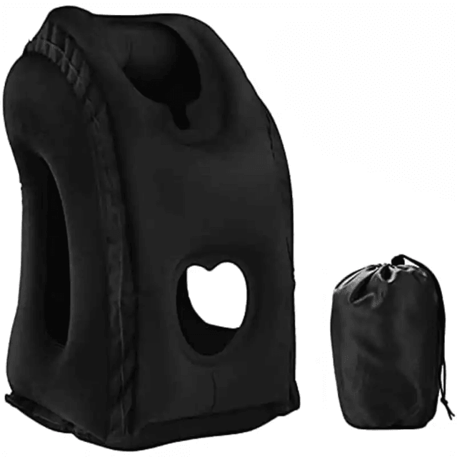 RestEase Inflatable Travel Pillow With Chin Support 5