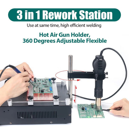 1200 W Preheating Rework Station With Hot Air And Soldering Iron 1