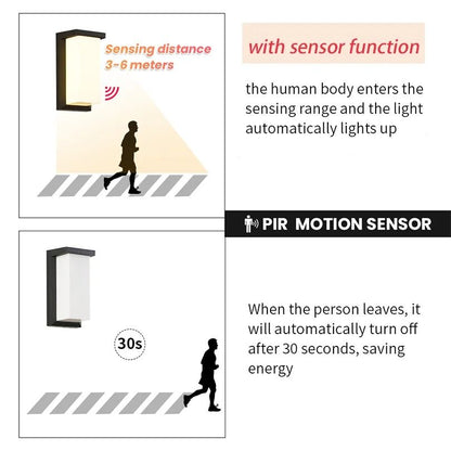 LED Motion Sensor Outdoor Wall Light For Porch Garden And Balcony 3