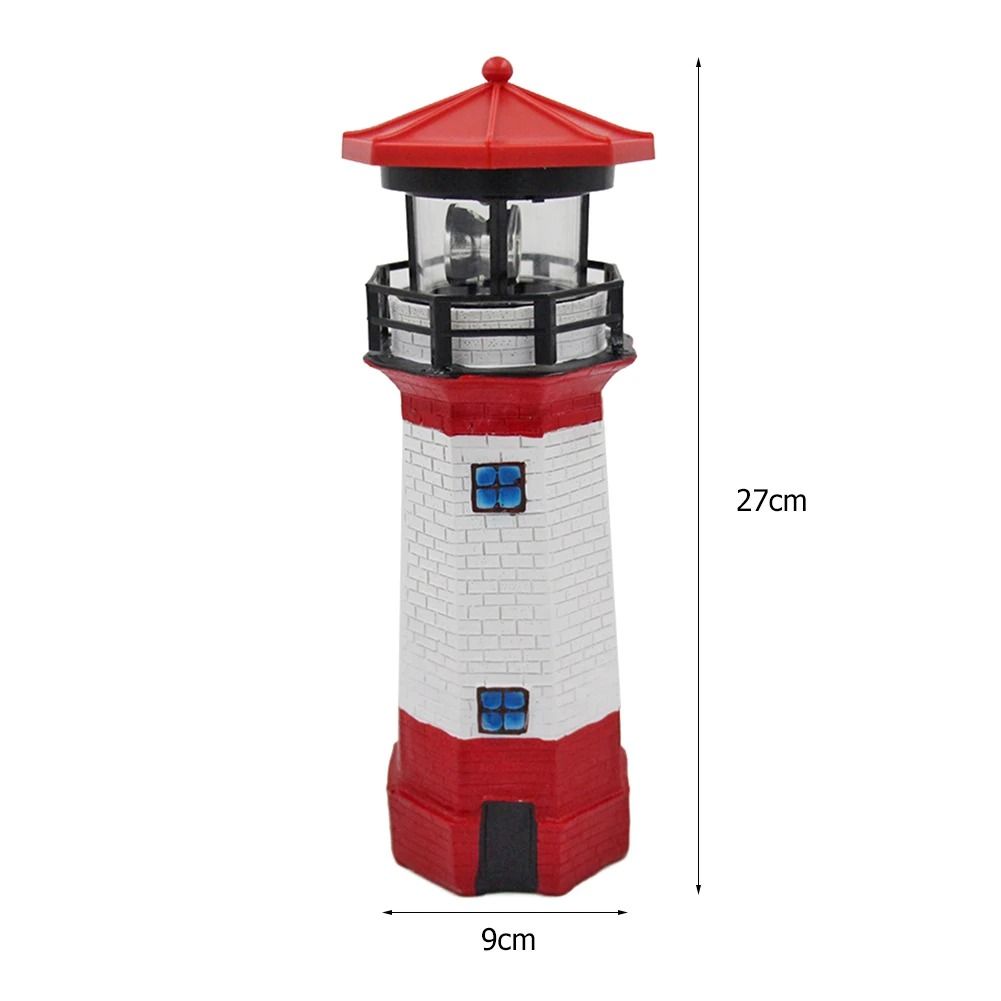 Lighthouse Shape Solar LED Rotating Beacon 6