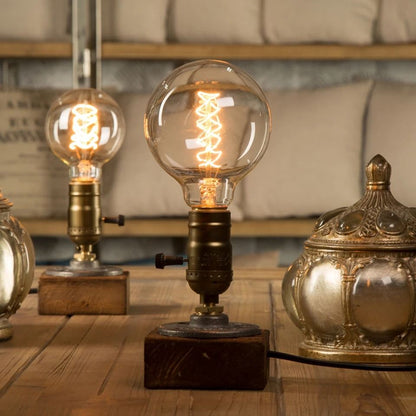 Wood Table Lamp With Option For Bulb 1