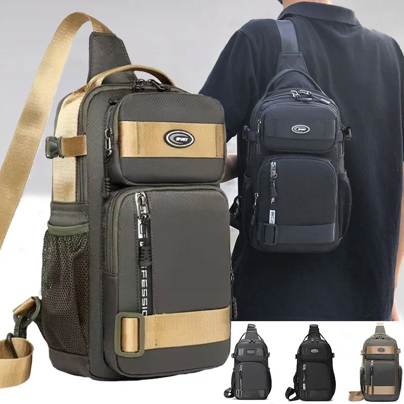 Lightweight Men Crossbody Chest and Shoulder Bag with Large Capacity