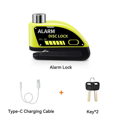 Motorcycle Disc Brake Alarm Lock With AntiTheft Siren And Security Cable Options 9