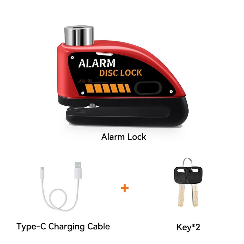 Motorcycle Disc Brake Alarm Lock With AntiTheft Siren And Security Cable Options 11