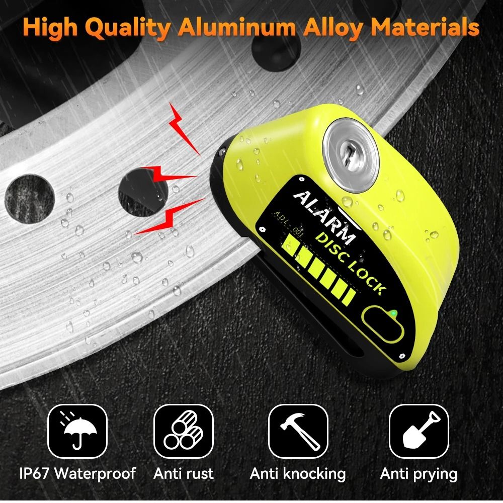Motorcycle Disc Brake Alarm Lock With AntiTheft Siren And Security Cable Options 4