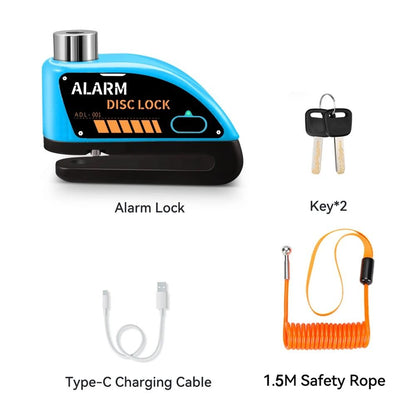 Motorcycle Disc Brake Alarm Lock With AntiTheft Siren And Security Cable Options 15
