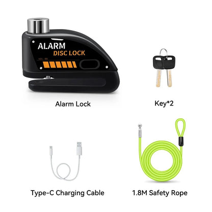 Motorcycle Disc Brake Alarm Lock With AntiTheft Siren And Security Cable Options 21