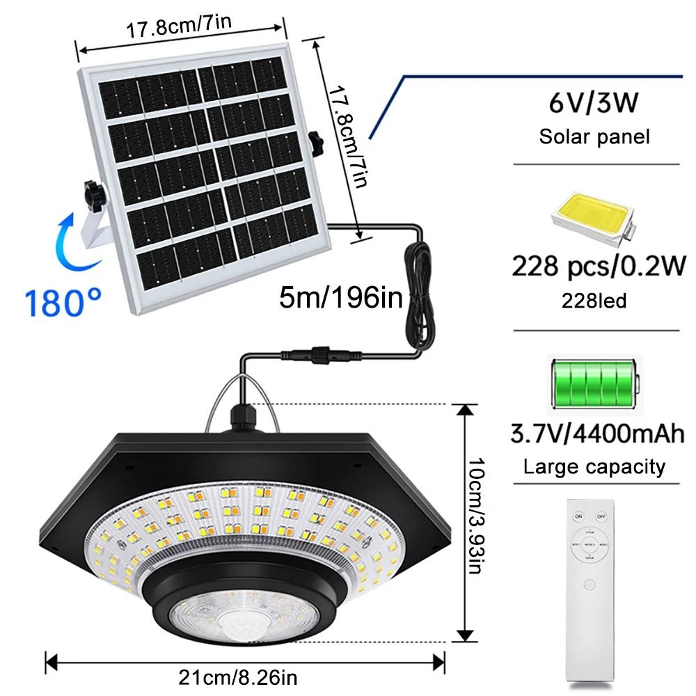 Solar Pendant Motion Sensor LED Light 6