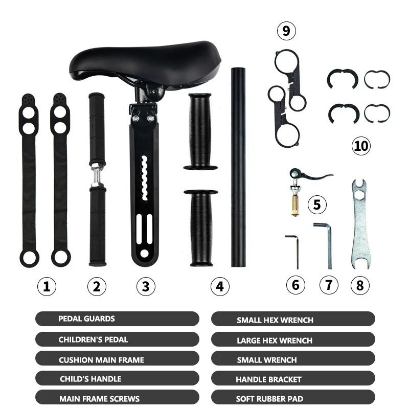 Adjustable Bicycle Front Child Seat Kit 2
