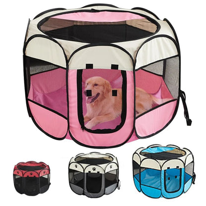 Foldable Pet Tent Portable Octagonal Cat And Small Dog Playpen 1