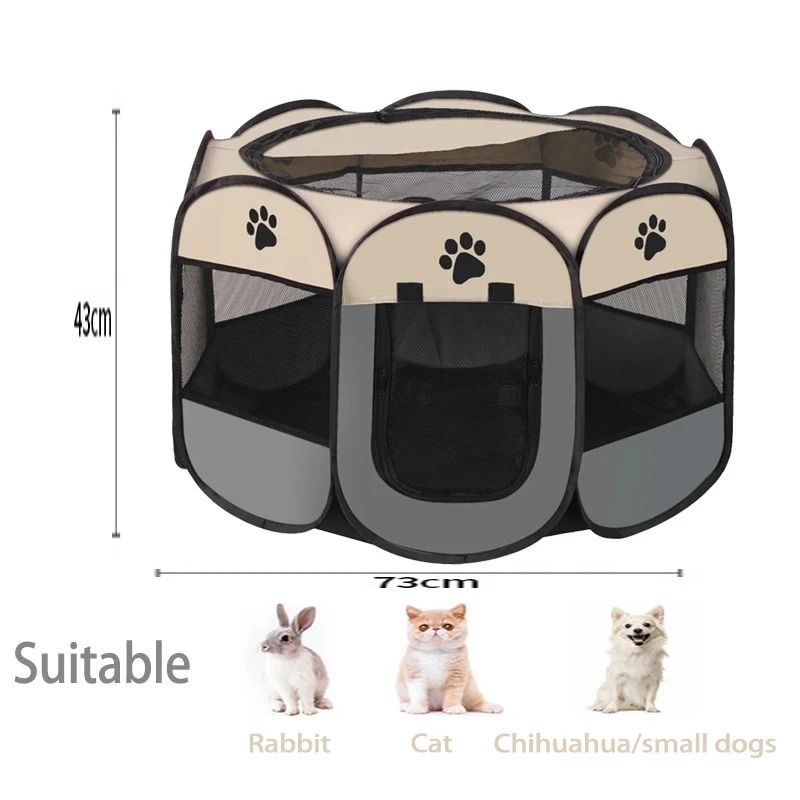 Foldable Pet Tent Portable Octagonal Cat And Small Dog Playpen 5