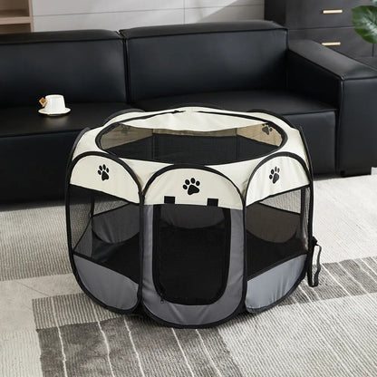 Foldable Pet Tent Portable Octagonal Cat And Small Dog Playpen 10