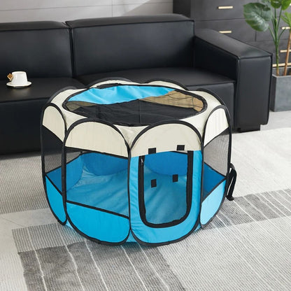 Foldable Pet Tent Portable Octagonal Cat And Small Dog Playpen 11