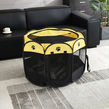 Foldable Pet Tent Portable Octagonal Cat And Small Dog Playpen 12