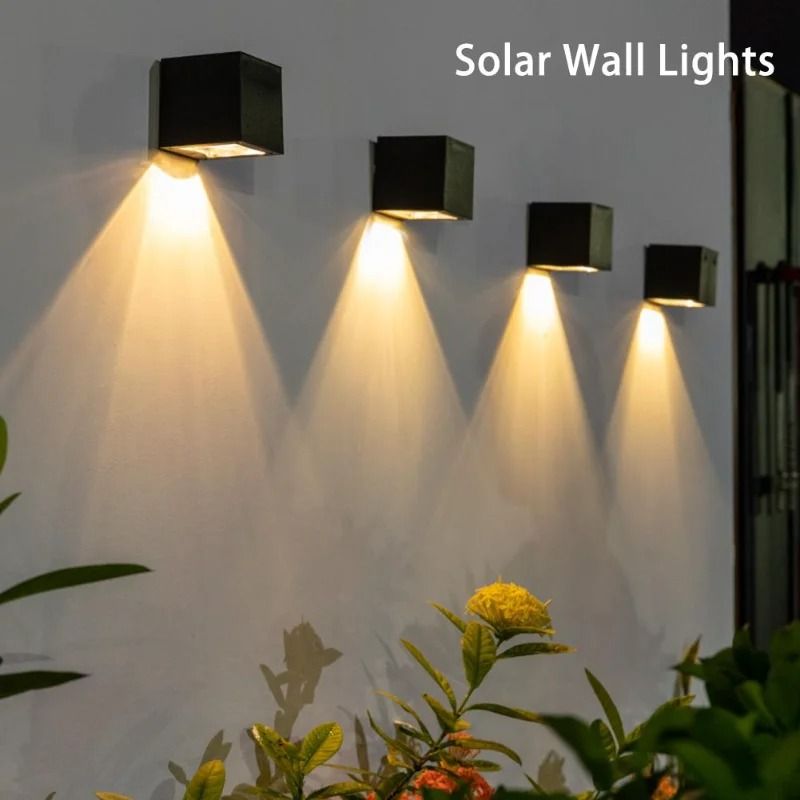 Solar LED Square Wall Light for Garden and Fence