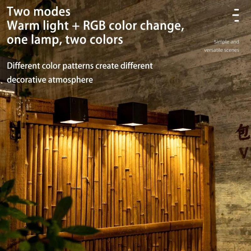 Solar LED Square Wall Light For Garden And Fence 2