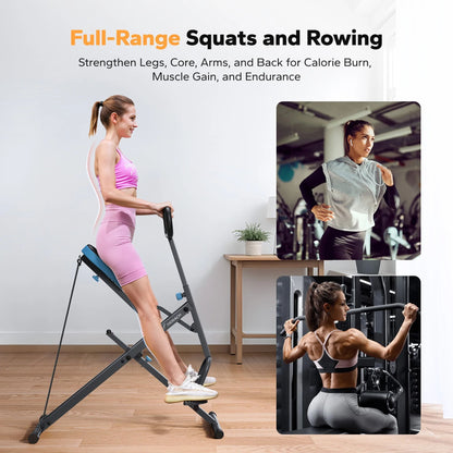 Adjustable Foldable Squat Rowing Trainer