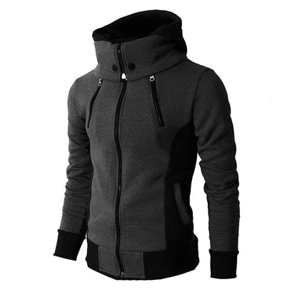 Men Slim Fit Fleece Bomber Jacket With Scarf Collar And Hood 6