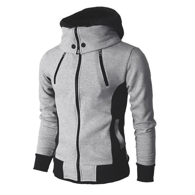 Men Slim Fit Fleece Bomber Jacket With Scarf Collar And Hood 7