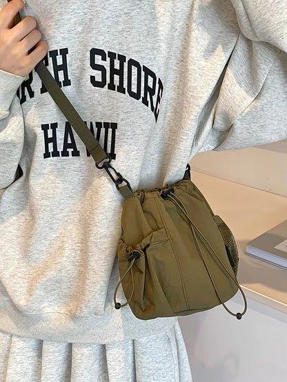 KStyle Niche Lightweight Nylon Drawstring Crossbody Bag 3