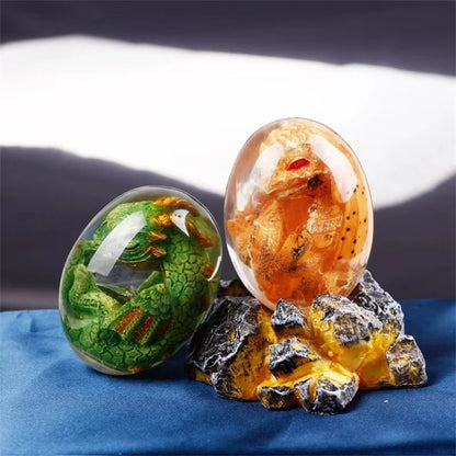 MythicCore Lava Dragon Egg Sculpture  Crystal Resin Fantasy Decor 1