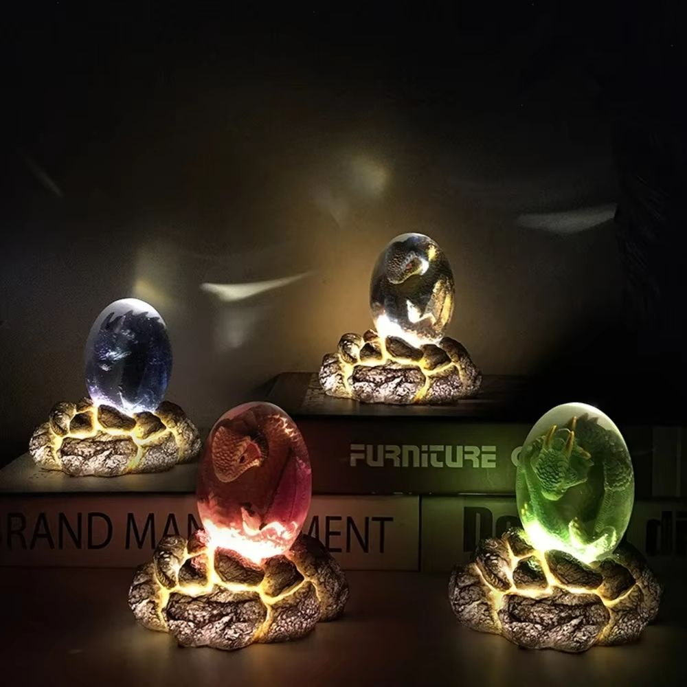 MythicCore Lava Dragon Egg Sculpture  Crystal Resin Fantasy Decor 2