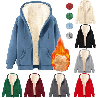 CozyCurve Plus-Size Fleece Zip Hoodie
