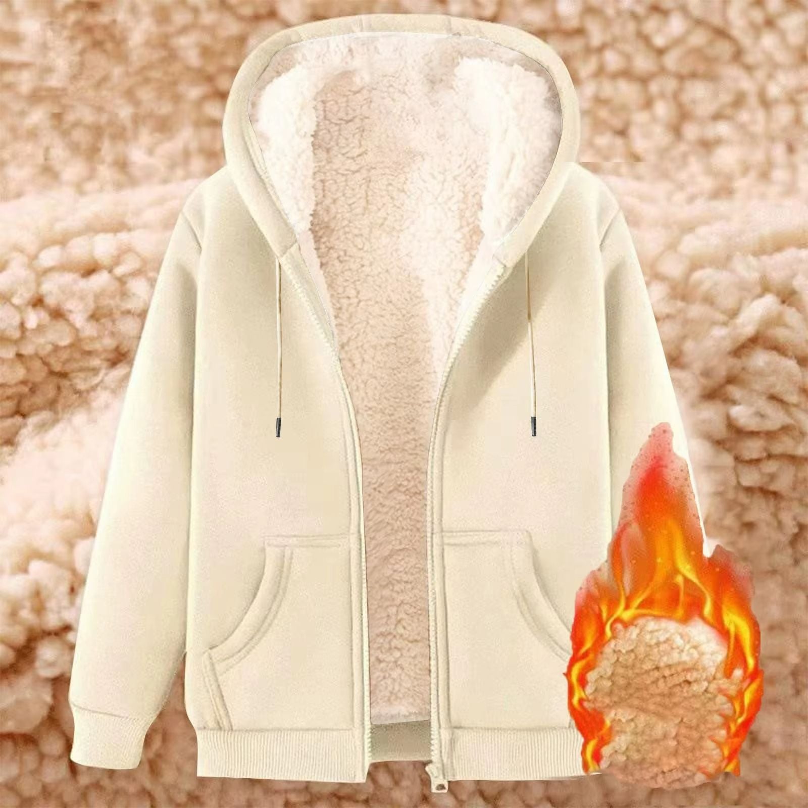CozyCurve PlusSize Fleece Zip Hoodie M5XL 2