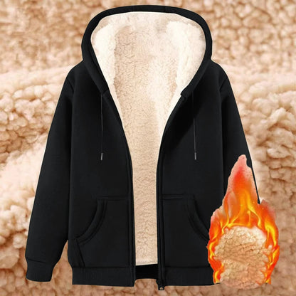 CozyCurve PlusSize Fleece Zip Hoodie M5XL 3