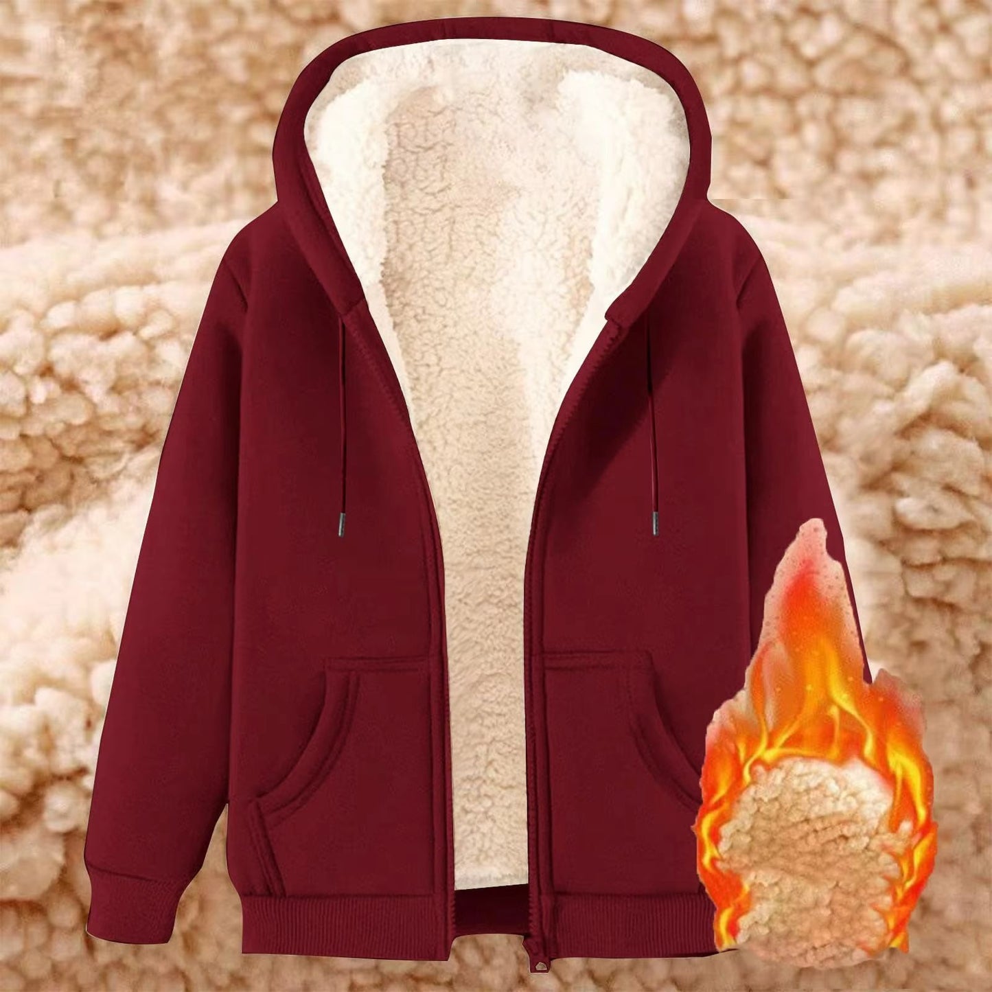 CozyCurve PlusSize Fleece Zip Hoodie M5XL 4