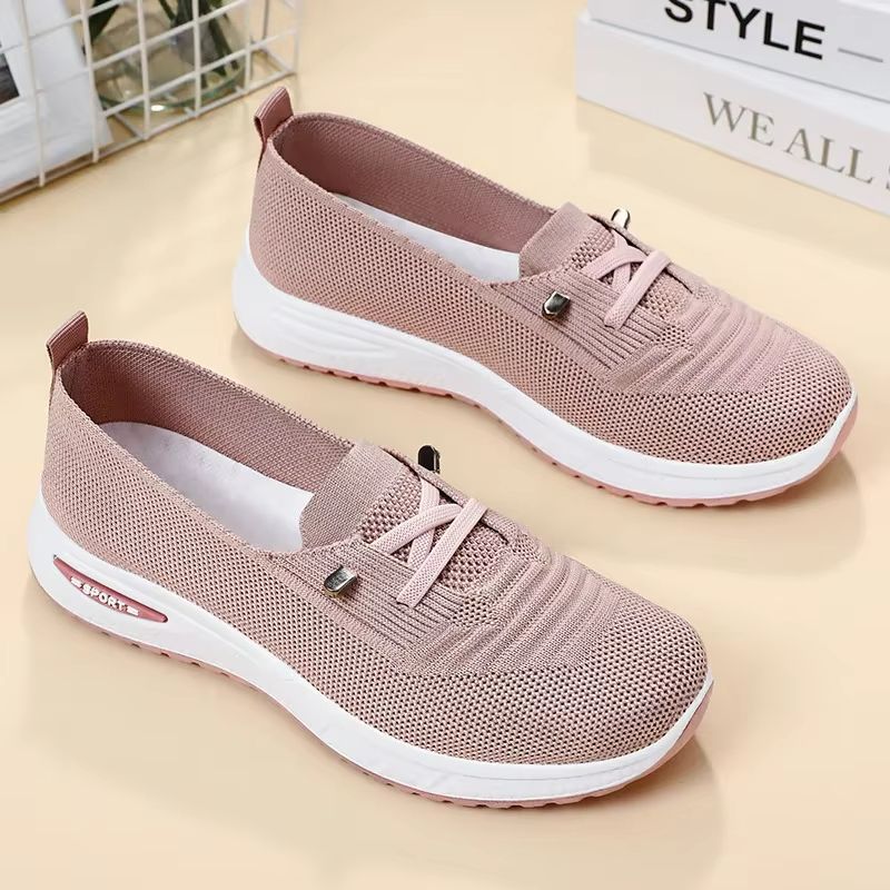 BreezeWalk Women's Breathable Pink Fitness Sneakers