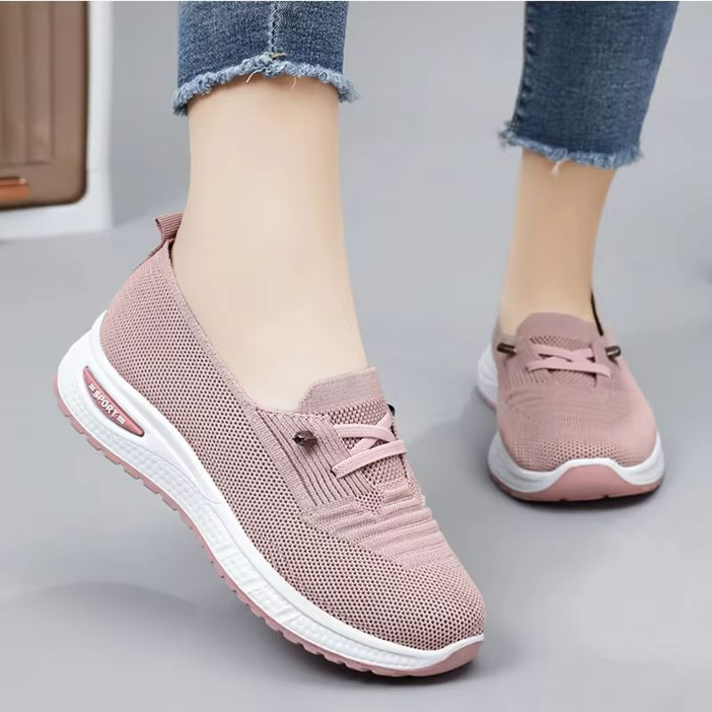 BreezeWalk Womens Breathable Pink Fitness Sneakers Sizes 3643 3