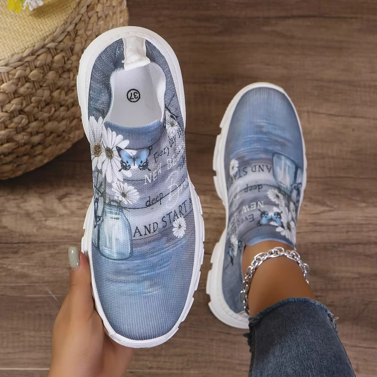 FloraLift Floral Knit Platform Sneakers 5