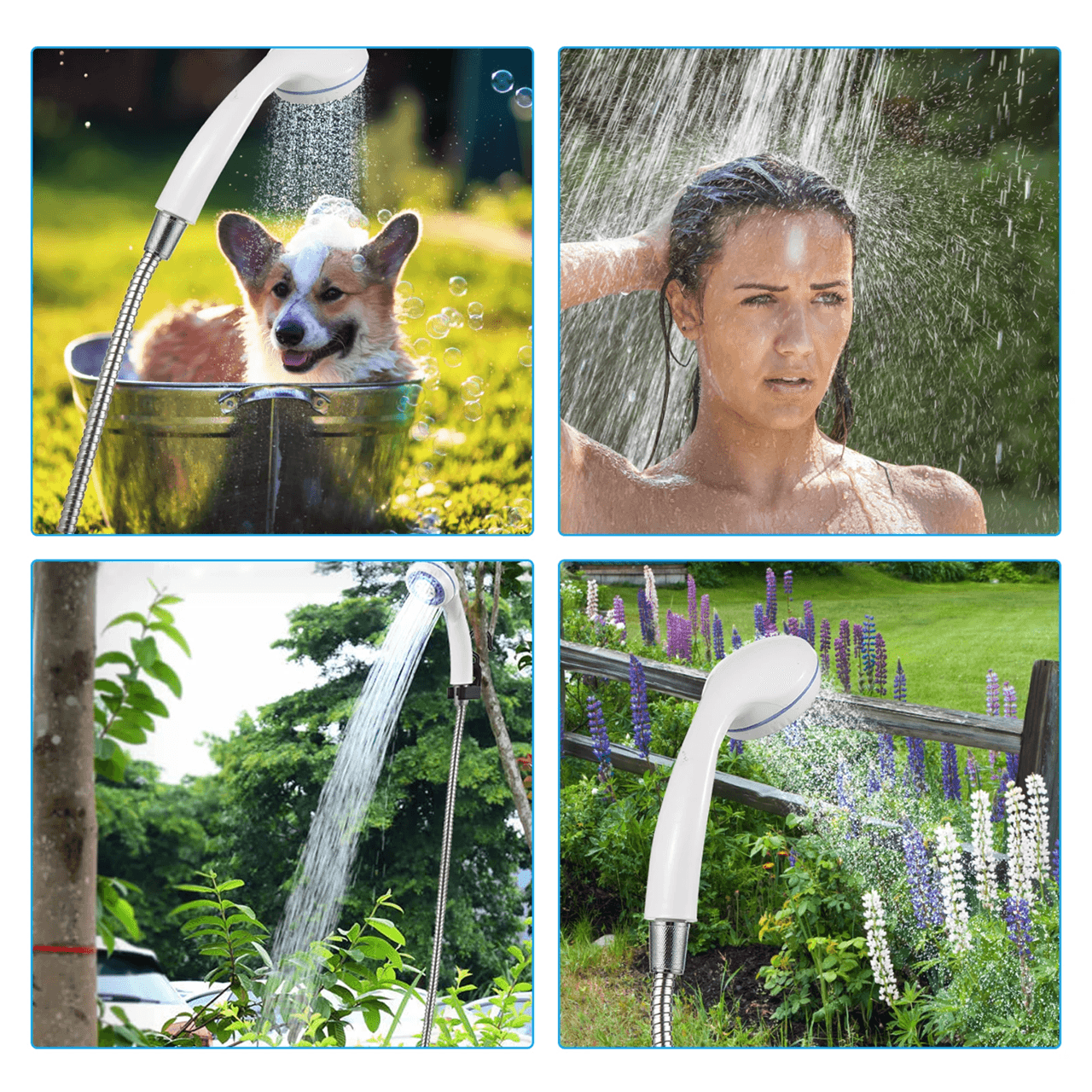 Portable Camping Shower Pump USB Rechargeable Outdoor Shower Head 1