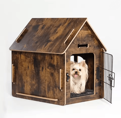 CozyWood Indoor Dog House Wooden Pet Bed For Small Dogs And Cats 2