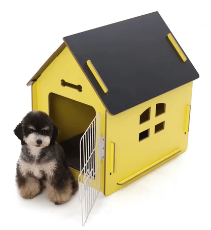 CozyWood Indoor Dog House Wooden Pet Bed For Small Dogs And Cats 6