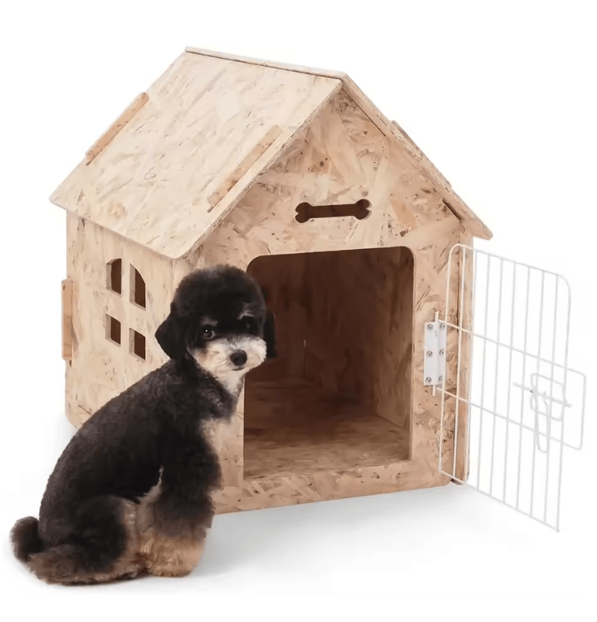 CozyWood Indoor Dog House Wooden Pet Bed For Small Dogs And Cats 7