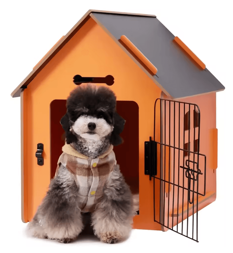 CozyWood Indoor Dog House Wooden Pet Bed For Small Dogs And Cats 9