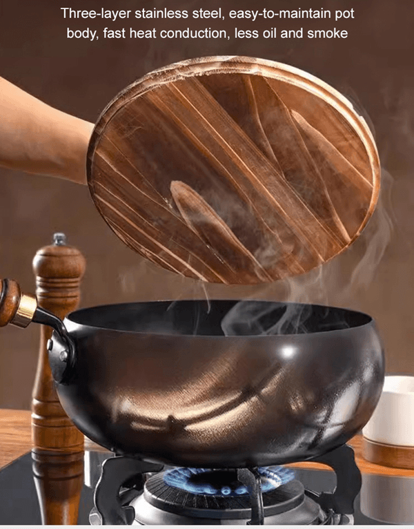 Big Belly Cast Iron Deep Pan With Lid Uncoated Iron Pan 1