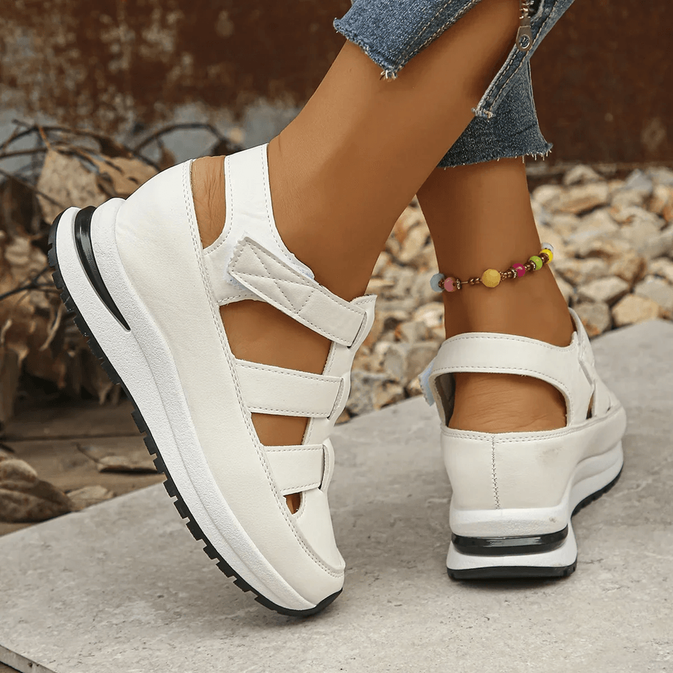 EleganceStep Closed Toe Ankle Strap Wedge Sandals For Women 1