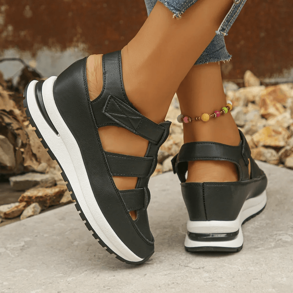 EleganceStep Closed Toe Ankle Strap Wedge Sandals For Women 3